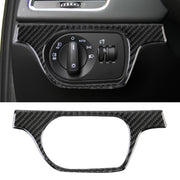 Carbon Fibre Car Headlight Switch Decorative Sticker for Audi Q3 2013-2018