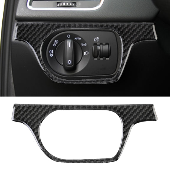 Carbon Fibre Car Headlight Switch Decorative Sticker for Audi Q3 2013-2018