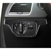 Carbon Fibre Car Headlight Switch Decorative Sticker for Audi Q3 2013-2018