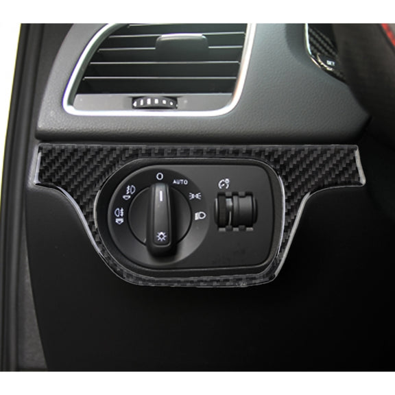 Carbon Fibre Car Headlight Switch Decorative Sticker for Audi Q3 2013-2018