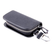 Universal Leather Denim Texture Waist Hanging Zipper Wallets Key Holder Bag (No Include Key)(Black)