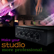LINEPAUDIO A966 Pro Eight-channel Headphone Amplifier  Headphone Distributer Signal Amplifier(Black)