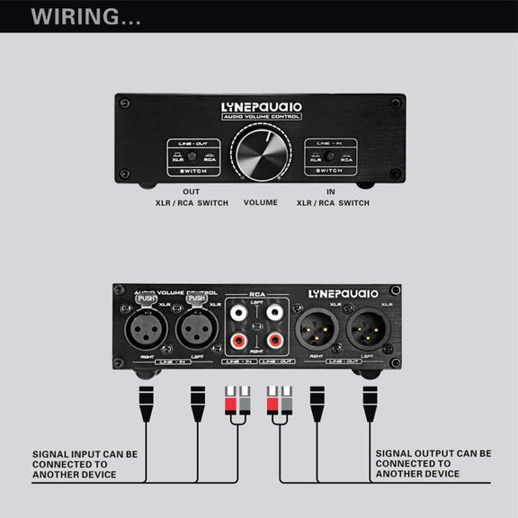 LINEPAUDIO A967 Full-balanced Passive PreAmp Active Speaker Two-channel Volume Controller(Black)