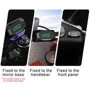 Motorcycle Multi-functional 2 in 1 Digital Display Voltmeter + Electronic Clock, 6-30V IP67 (Green Light)