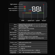 A200 OBD2 3.5 inch Vehicle-mounted Head Up Display Security System, Support Car Speed / Engine Revolving Speed Display / Water Temperature / Voltage