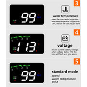 A900 OBD2 3.5 inch Vehicle-mounted Head Up Display Security System, Support Car Speed / Engine Revolving Speed Display / Water Temperature / Voltage / Driving Mileage