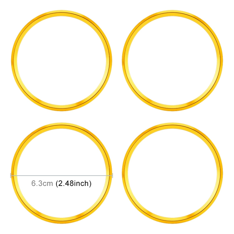 4 PCS Car Metal Wheel Hub Decoration Ring for BMW 5 Series 2018 (Gold)