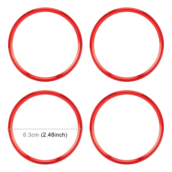 4 PCS Car Metal Wheel Hub Decoration Ring for BMW 5 Series 2018 (Red)