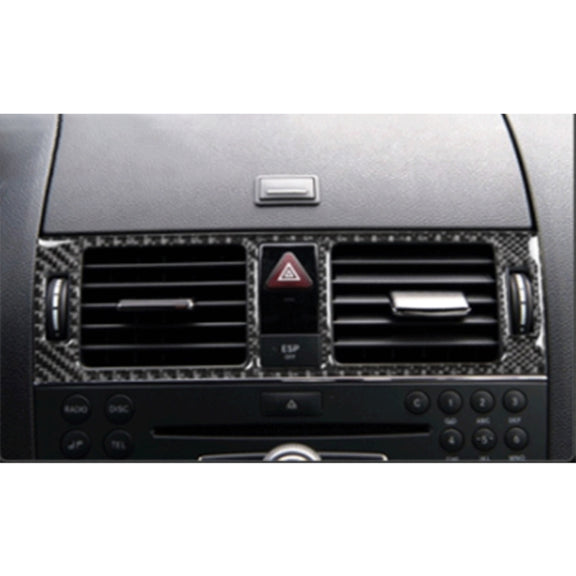 Car Dashboard Air Conditioning Frame Carbon Fiber Decorative Sticker for Mercedes-Benz W204