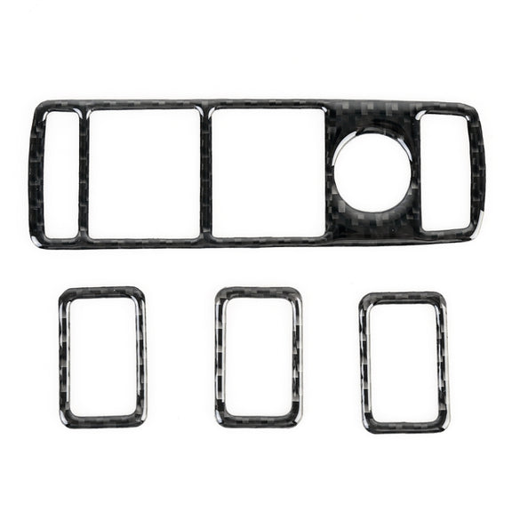 4 PCS Car Window Lift Panel Carbon Fiber Decorative Sticker for Mercedes-Benz W204 2007-2010