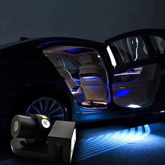 2 PCS DC 8-36V Ghost Shadow Courtesy Angel Wings Projection Lamp Car Door LED Welcome Lights(Ice Blue Light)