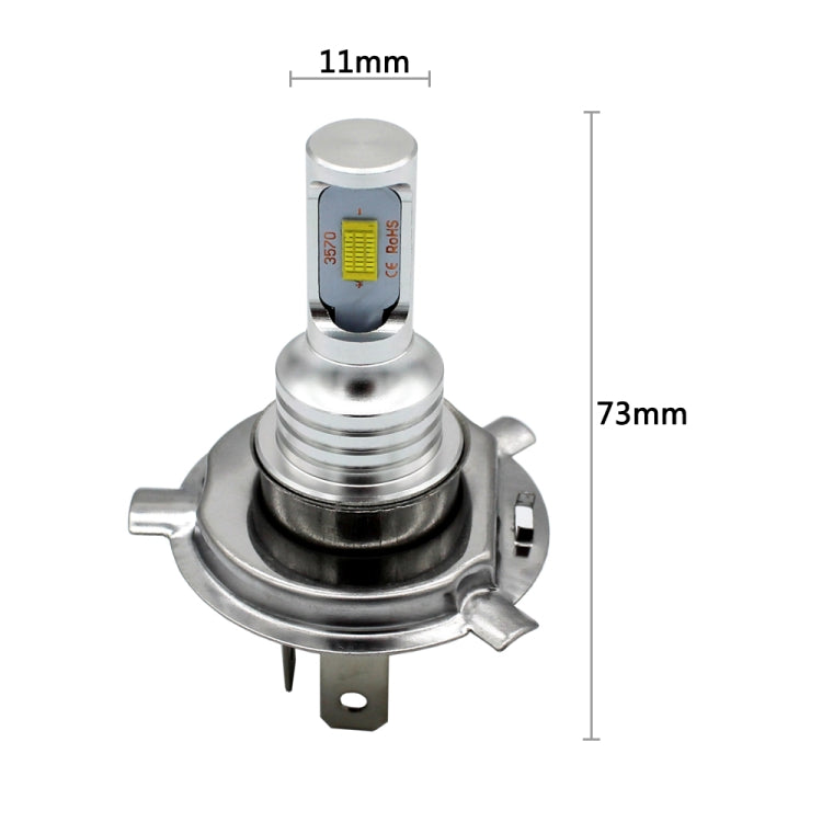 2 PCS H4 72W 1000LM 6000-6500K Super Bright White Light Car Fog LED Bulbs, DC 12-24V (Yellow Light)