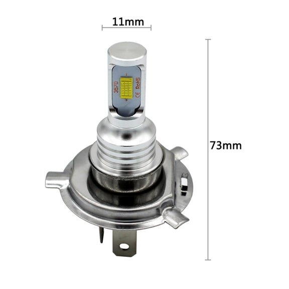 2 PCS H4 72W 1000LM 6000-6500K Super Bright White Light Car Fog LED Bulbs, DC 12-24V (Yellow Light)