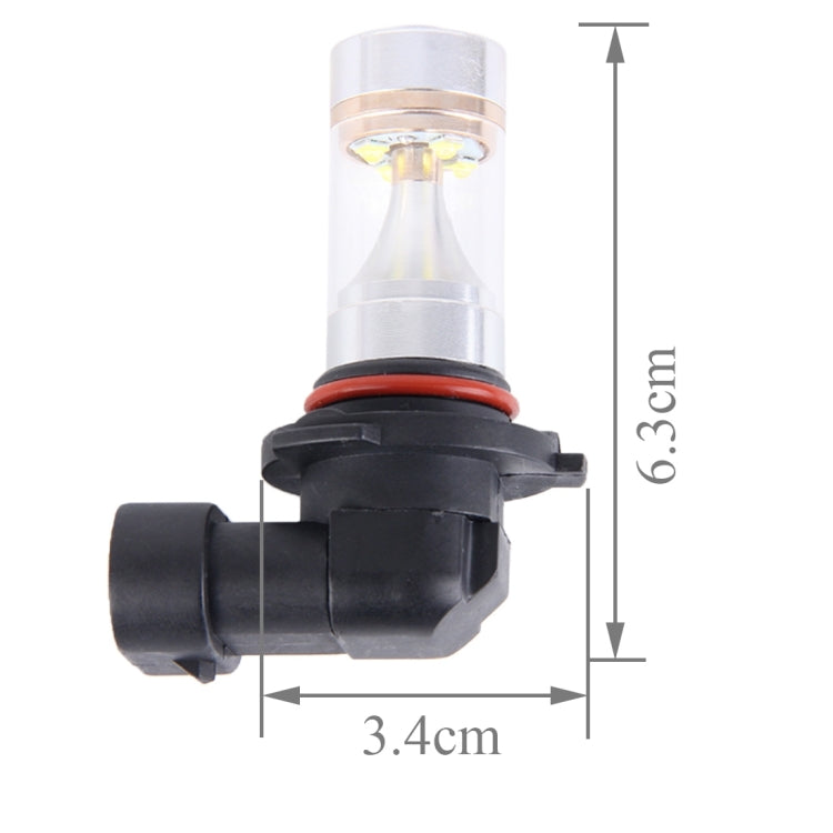 2 PCS 9006 350 LM 6000K 30W White Light 6 LED Car Fog Light Bulb, DC 12V