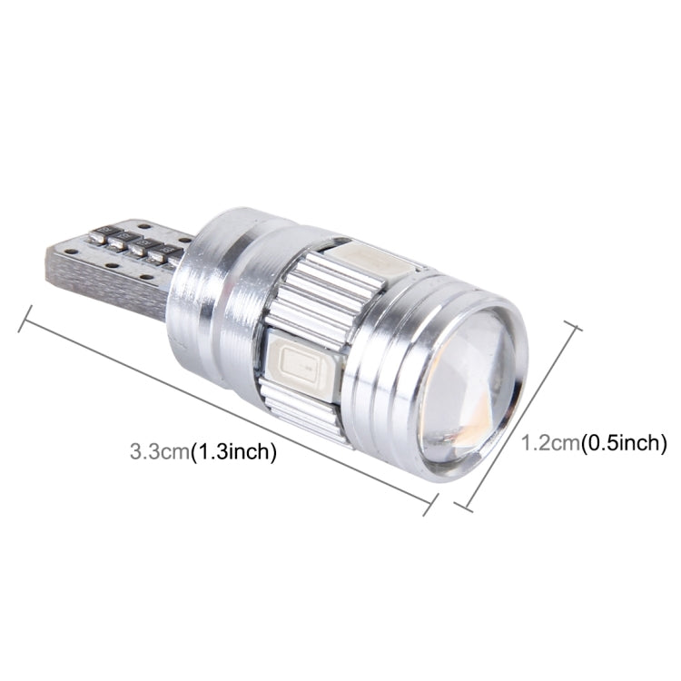 2PCS T10 3W 6 SMD 5630 LED Error-Free Canbus Car Clearance Lights Lamp, DC 12V(Green Light)
