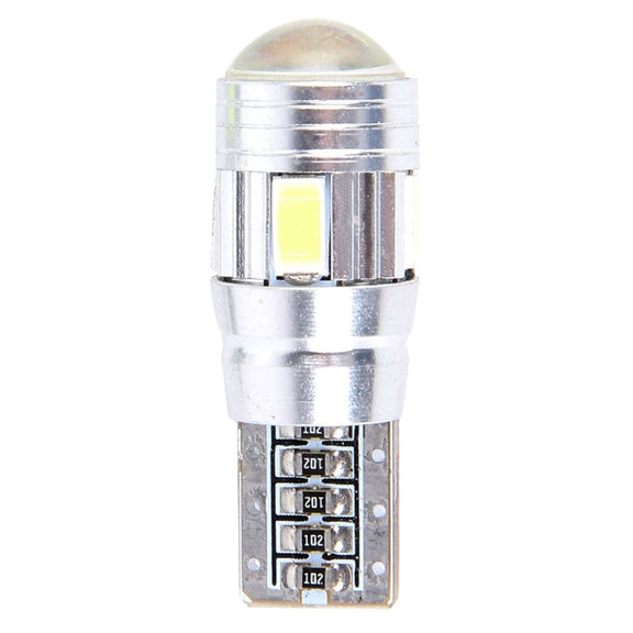 2PCS T10 3W White Light 6 SMD 5630 LED Error-Free Canbus Car Clearance Lights Lamp, DC 12V