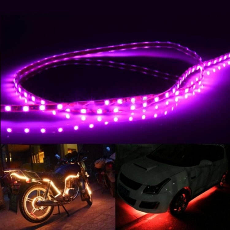 5 PCS 45 LED 3528 SMD Water-resistant Flexible Car Strip Light for Car Decoration, DC 12V, Length: 90cm(Pink Light)