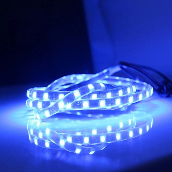5 PCS Flow Style 45 LED 3528 SMD Water-resistant Flexible Car Strip Light for Car Decoration, DC 12V, Length: 90cm(Blue Light)
