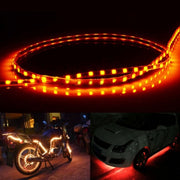 5 PCS Flow Style 45 LED 3528 SMD Water-resistant Flexible Car Strip Light for Car Decoration, DC 12V, Length: 90cm(Yellow Light)