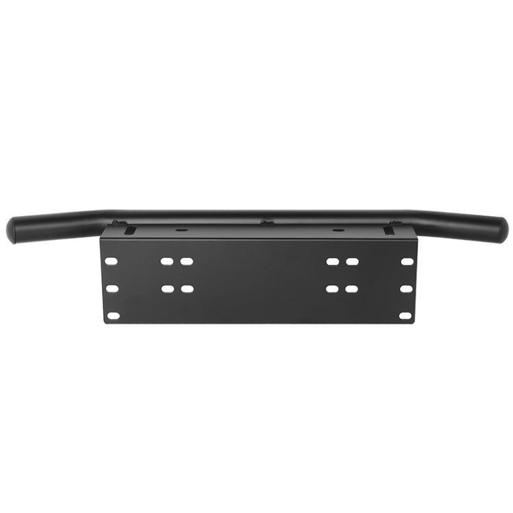 Universal License Plate Bumper Frame for Off-Road Jeep LED Work Light Bar Mounting Bracket with Front Bucket(Black)