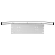 Universal License Plate Bumper Frame for Off-Road Jeep LED Work Light Bar Mounting Bracket with Front Bucket(Silver)