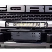 Universal License Plate Bumper Frame for Off-Road Jeep LED Work Light Bar Mounting Bracket with Front Bucket(Silver)