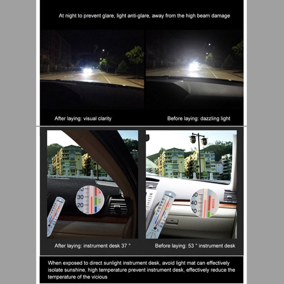 Car Light Instrument Panel Sunscreen Dashboard Mats Cover for Kia K2, Please Note Model and Year(Black)