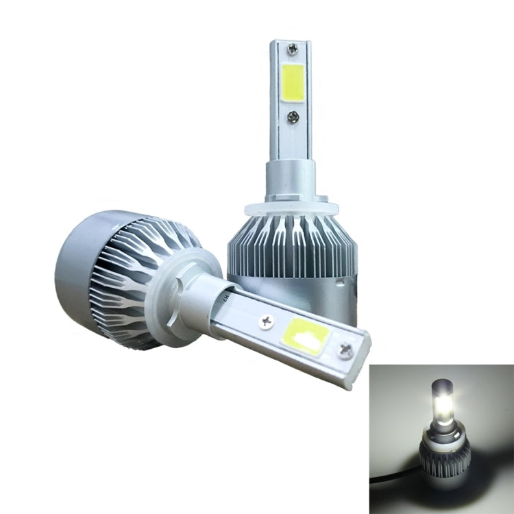 2pcs 880/881 18W 1800LM 6000K Water-resistant IP68 Car Auto LED Headlight with 2 COB LED Lamps, DC 9-36V(White Light)