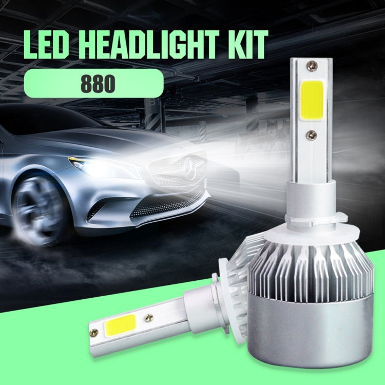 2pcs 880/881 18W 1800LM 6000K Water-resistant IP68 Car Auto LED Headlight with 2 COB LED Lamps, DC 9-36V(White Light)