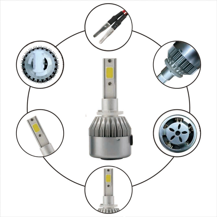 2pcs 880/881 18W 1800LM 6000K Water-resistant IP68 Car Auto LED Headlight with 2 COB LED Lamps, DC 9-36V(White Light)