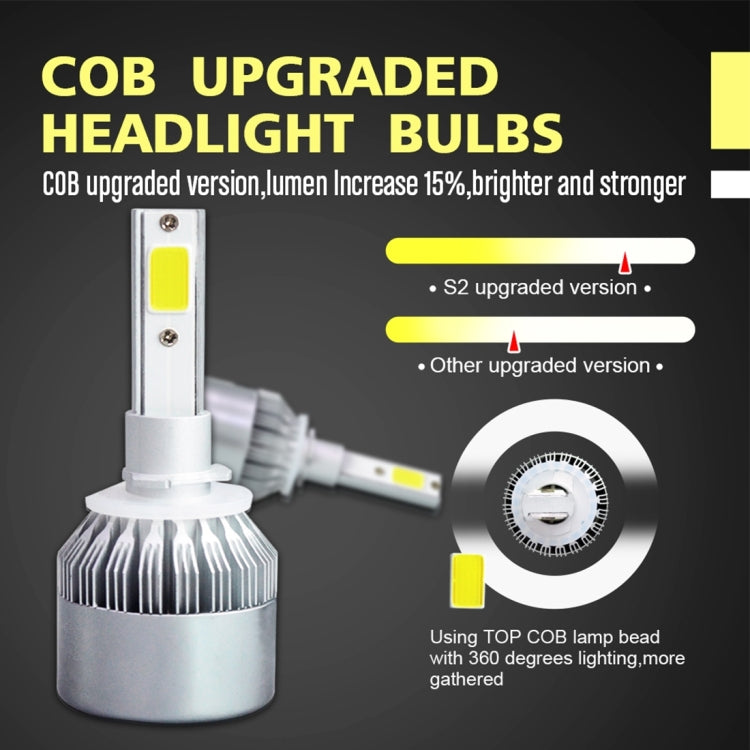 2pcs 880/881 18W 1800LM 6000K Water-resistant IP68 Car Auto LED Headlight with 2 COB LED Lamps, DC 9-36V(White Light)