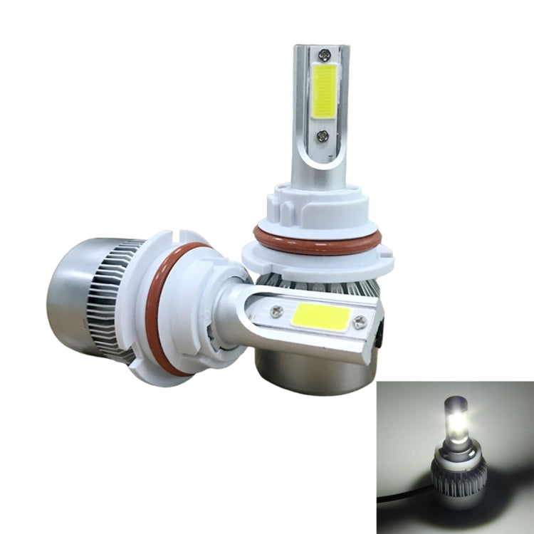 2pcs 9004 18W 1800LM 6000K Water-resistant IP68 Car Auto LED Headlight with 2 COB LED Lamps, DC 9-36V(White Light)