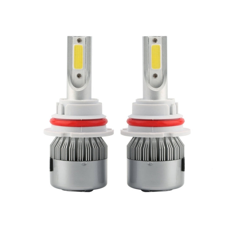 2pcs 9004 18W 1800LM 6000K Water-resistant IP68 Car Auto LED Headlight with 2 COB LED Lamps, DC 9-36V(White Light)