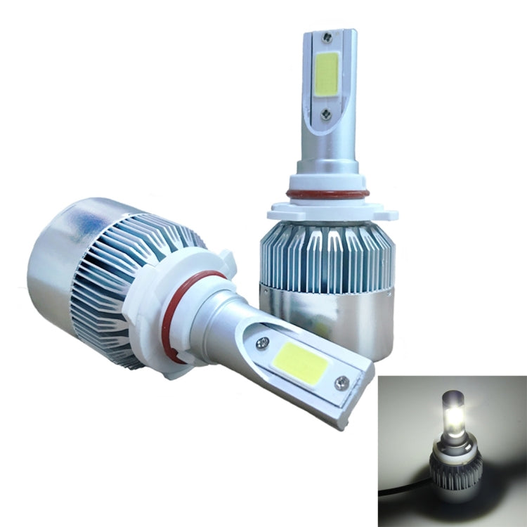 2pcs 9005 18W 1800LM 6000K Water-resistant IP68 Car Auto LED Headlight with 2 COB LED Lamps, DC 9-36V(White Light)