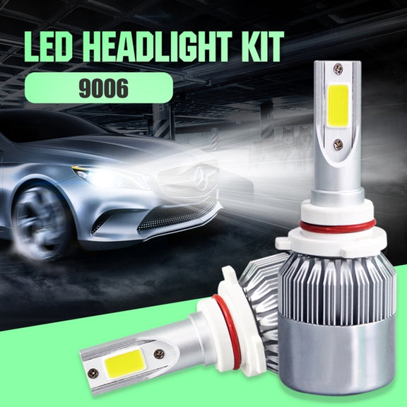 2 PCS C9 9006 18W 1800LM 6000K Water-resistant IP68 Car Auto LED Headlight with 2 COB LED Lamps, DC 9-36V(White Light)