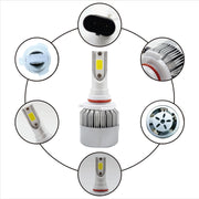 2 PCS C9 9006 18W 1800LM 6000K Water-resistant IP68 Car Auto LED Headlight with 2 COB LED Lamps, DC 9-36V(White Light)