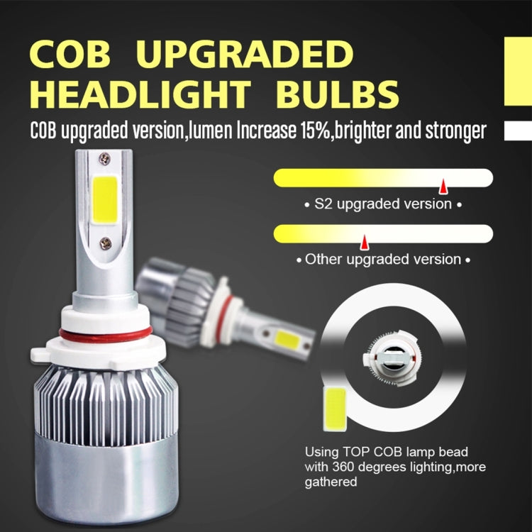 2 PCS C9 9006 18W 1800LM 6000K Water-resistant IP68 Car Auto LED Headlight with 2 COB LED Lamps, DC 9-36V(White Light)