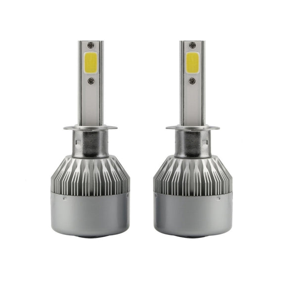 2pcs H1 18W 1800LM 6000K Water-resistant IP68 Car Auto LED Headlight with 2 COB LED Lamps, DC 9-36V(White Light)