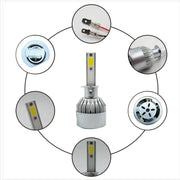 2pcs H1 18W 1800LM 6000K Water-resistant IP68 Car Auto LED Headlight with 2 COB LED Lamps, DC 9-36V(White Light)