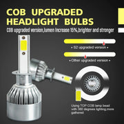 2pcs H1 18W 1800LM 6000K Water-resistant IP68 Car Auto LED Headlight with 2 COB LED Lamps, DC 9-36V(White Light)