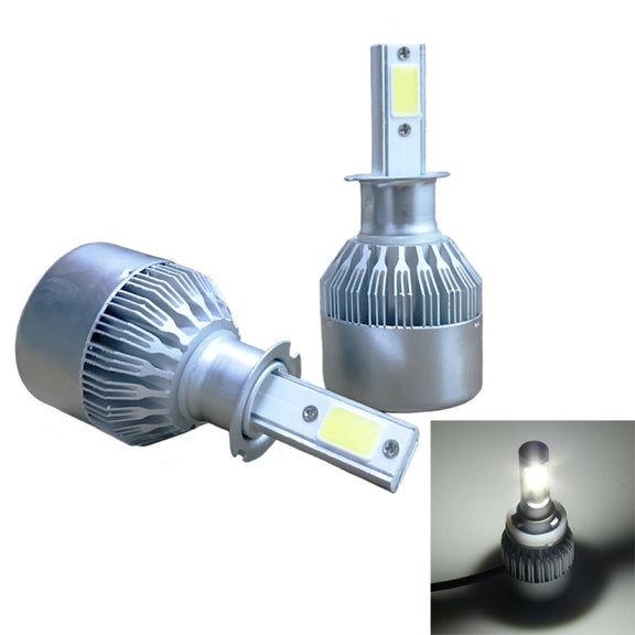2pcs H3 18W 1800LM 6000K Water-resistant IP68 Car Auto LED Headlight with 2 COB LED Lamps, DC 9-36V(White Light)