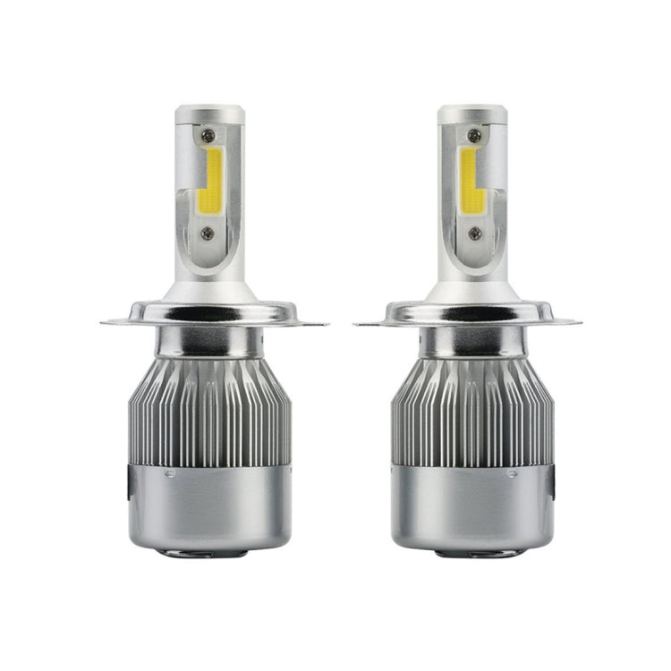2pcs H4 18W 1800LM 6000K Water-resistant IP68 Car Auto LED Headlight with 2 COB LED Lamps, DC 9-36V(White Light)