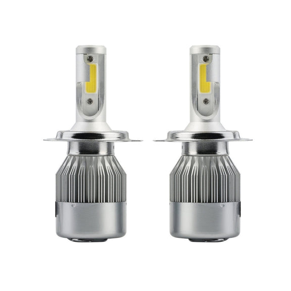 2pcs H4 18W 1800LM 6000K Water-resistant IP68 Car Auto LED Headlight with 2 COB LED Lamps, DC 9-36V(White Light)