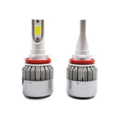 2pcs H8/H11 18W 1800LM 6000K Water-resistant IP68 Car Auto LED Headlight with 2 COB LED Lamps, DC 9-36V(White Light)