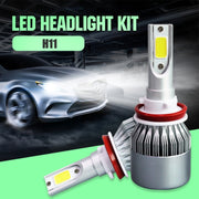 2pcs H8/H11 18W 1800LM 6000K Water-resistant IP68 Car Auto LED Headlight with 2 COB LED Lamps, DC 9-36V(White Light)