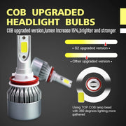 2pcs H8/H11 18W 1800LM 6000K Water-resistant IP68 Car Auto LED Headlight with 2 COB LED Lamps, DC 9-36V(White Light)