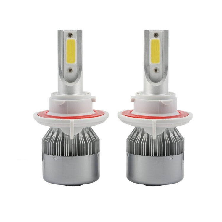 2pcs H13 18W 1800LM 6000K Water-resistant IP68 Car Auto LED Headlight with 2 COB LED Lamps, DC 9-36V(White Light)