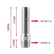 20 PCS 5.8cm Universal Car Modification Extended Wheels Stud Conversion M14x1.5 to M12x1.5 Screw Adapter LN032 LN033 LN044