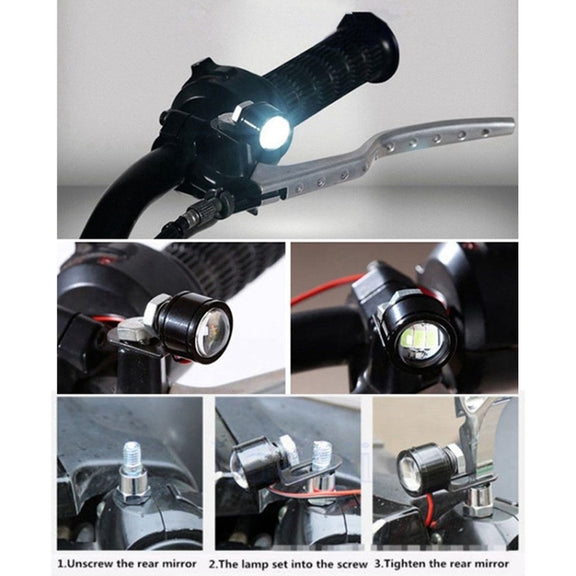 2 PCS 12V 3W Eagle Eyes LED Light For Motorcycle ���Wire Length: 45cm(Red Light)