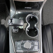 2 PCS Car Water Cup Panel Carbon Fiber Decorative Sticker for Jeep Grand Cherokee 2014-2015